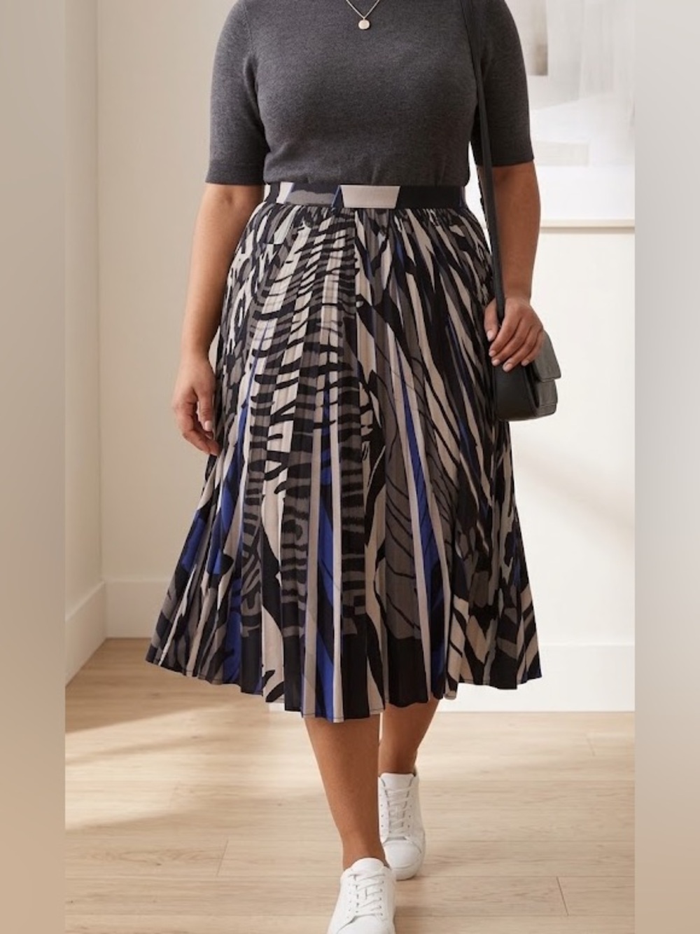 Jones New York Women’s Plus Size 0X Black & Blue A‑Line Pull-On Skirt